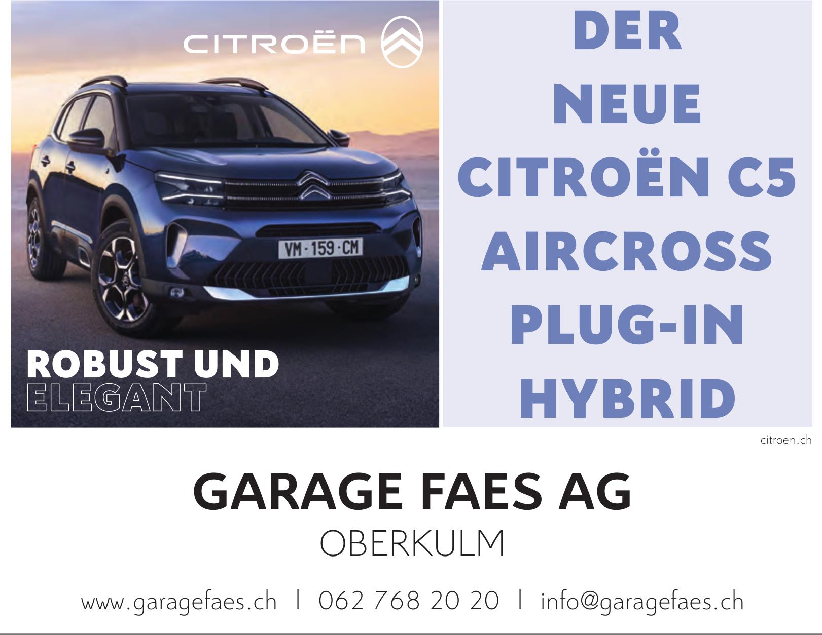 Garage Faes AG, Oberkulm - Der Neue Citroën C5 Aircross Plug-In Hybrid