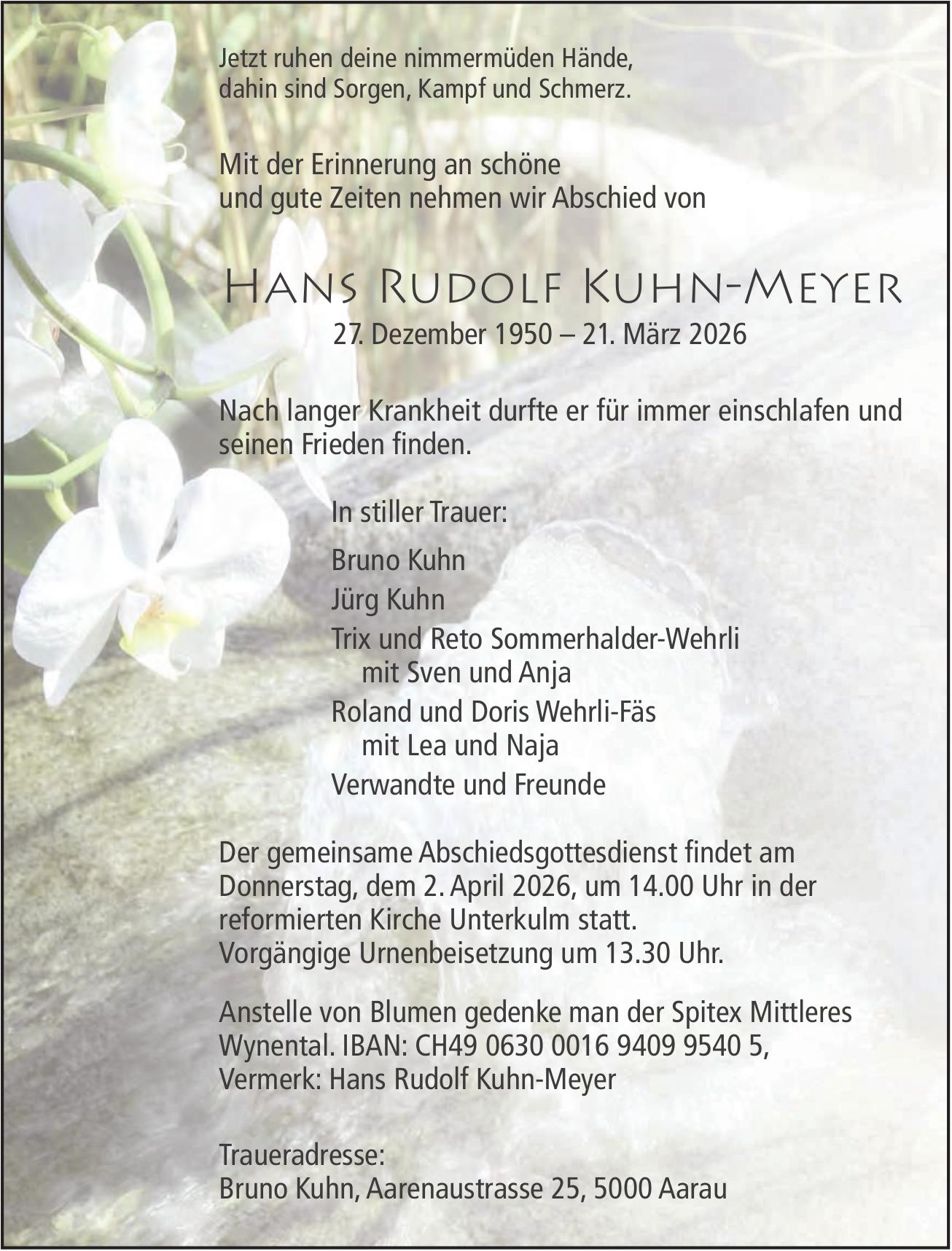Kuhn-Meyer Hans Rudolf, März 2026 / TA