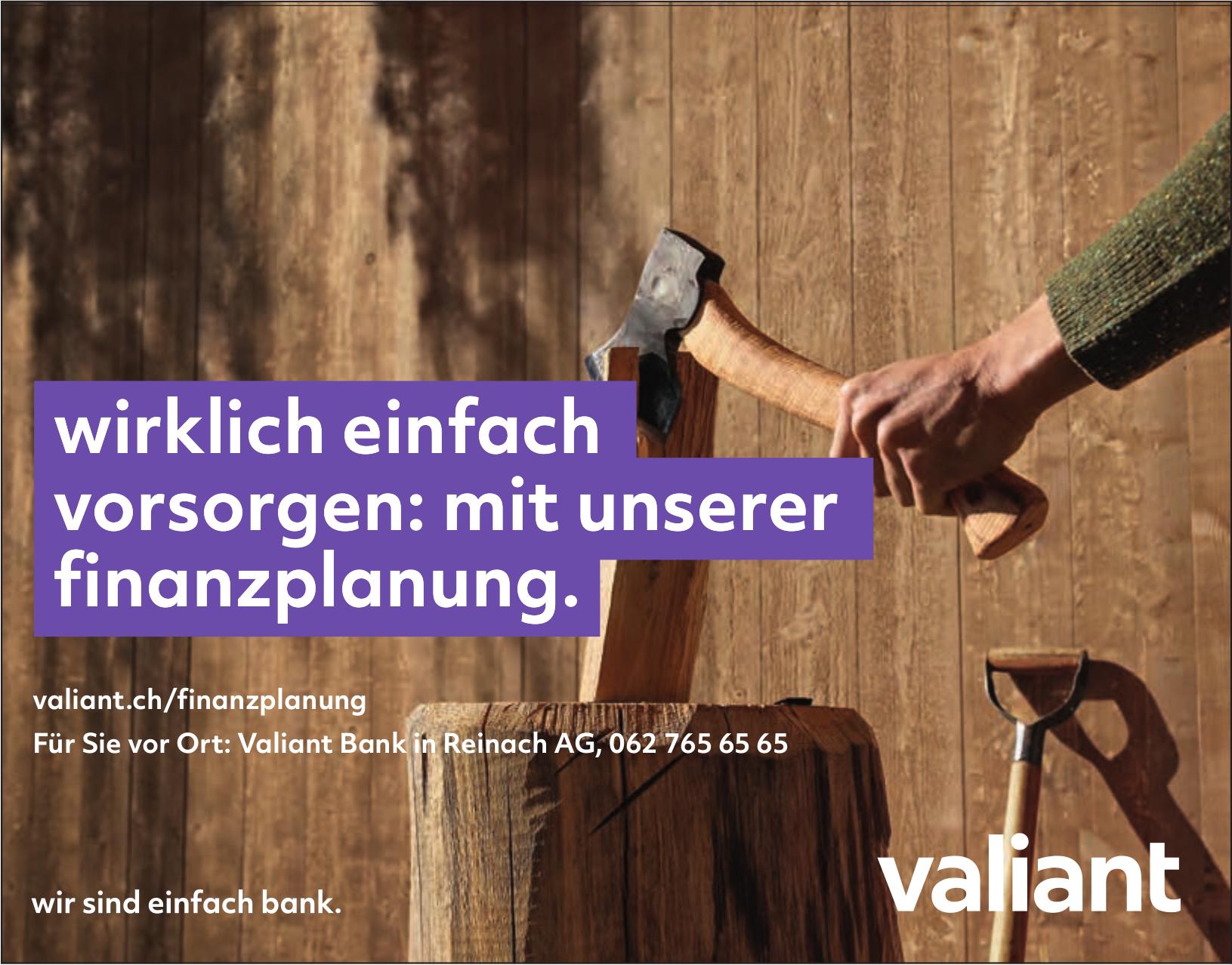 Valiant Bank, wirklich einfach vorsorgen: mit unserer finanzplanung.