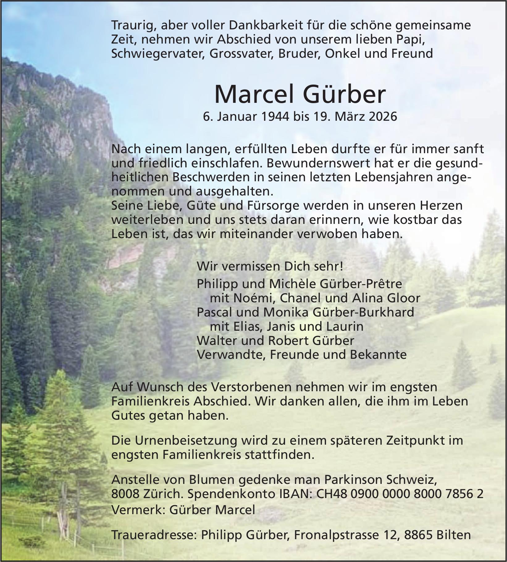 Gürber Marcel, März 2026 / TA