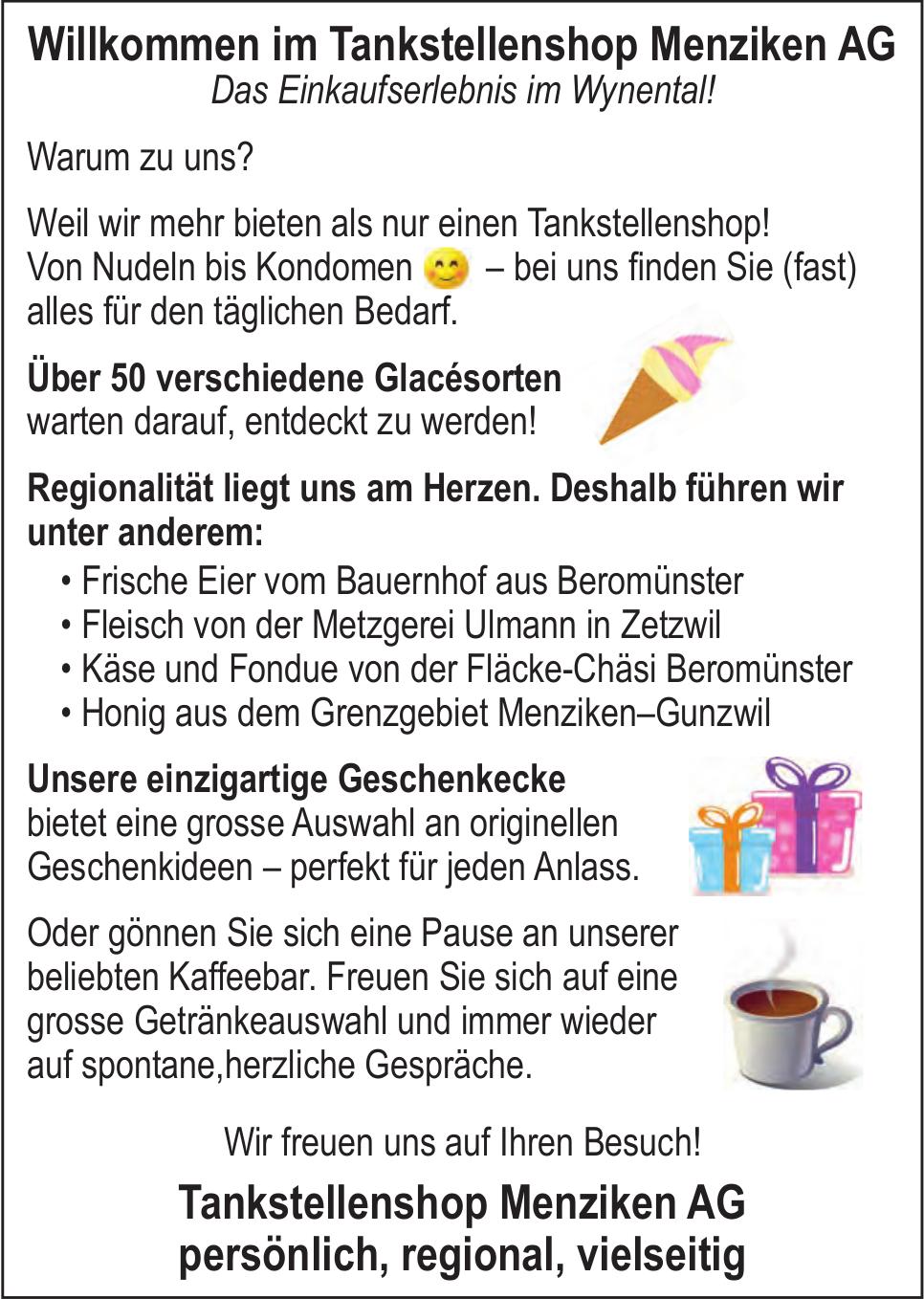 Tankstellenshop MenziKen AG, Willkommen im Tankstellenshop MenziKen AG