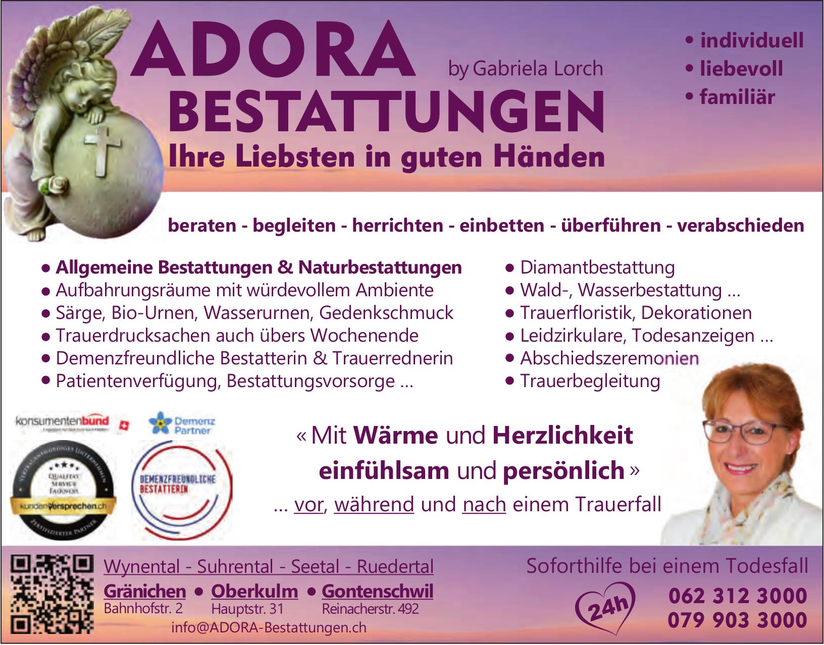 ADORA Bestattungen, Oberkulm - Ihre Liebsten in guten Händen