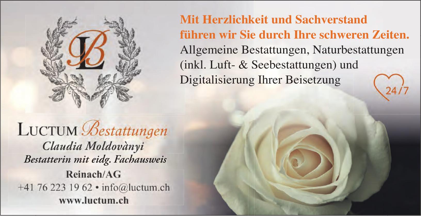 Luctum Bestattungen, Reinach - Mit Herzlichkeit und Sachverstand führen wir Sie durch Ihre schweren Zeiten.