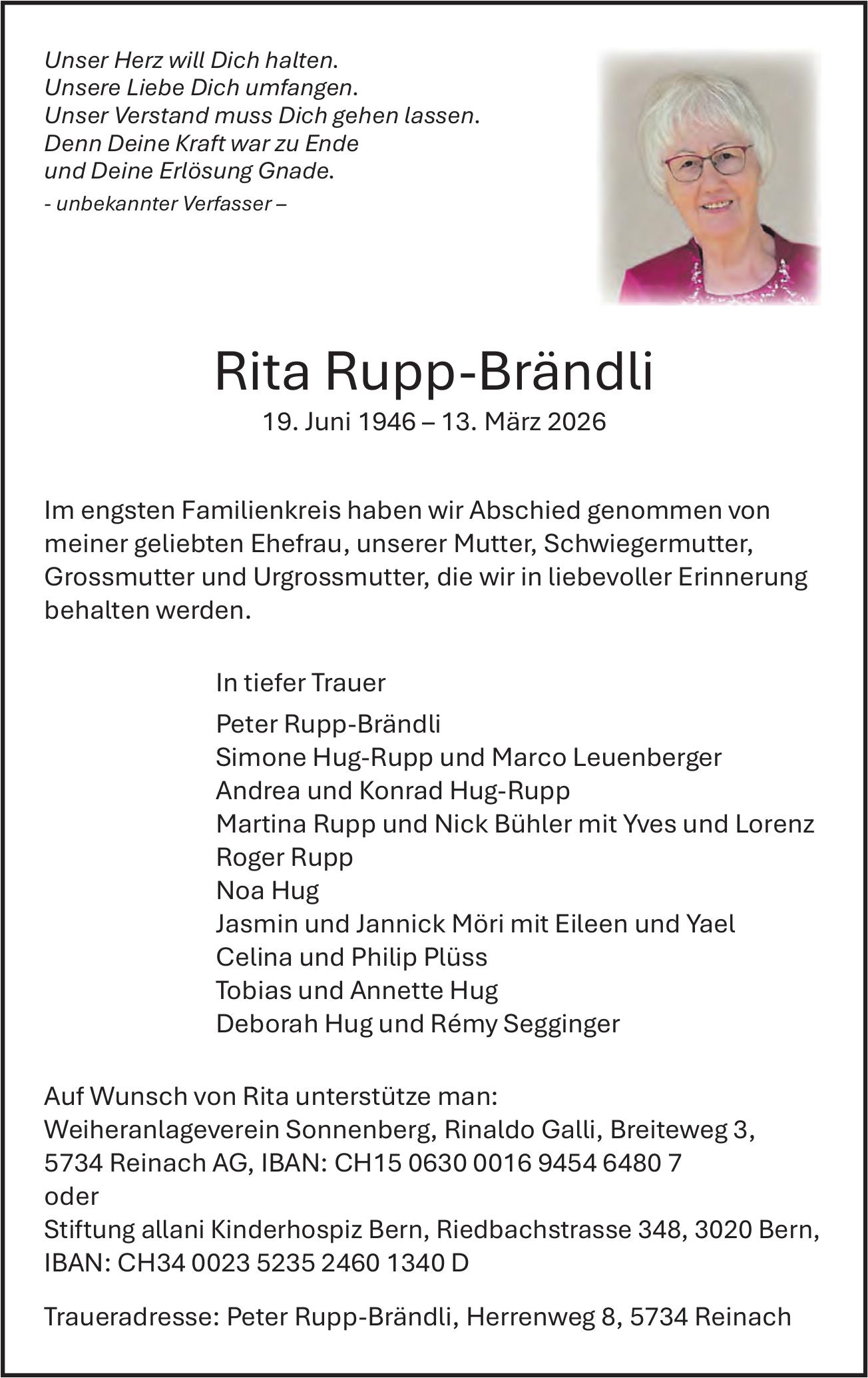 Rupp-Brändli Rita, März 2026 / TA
