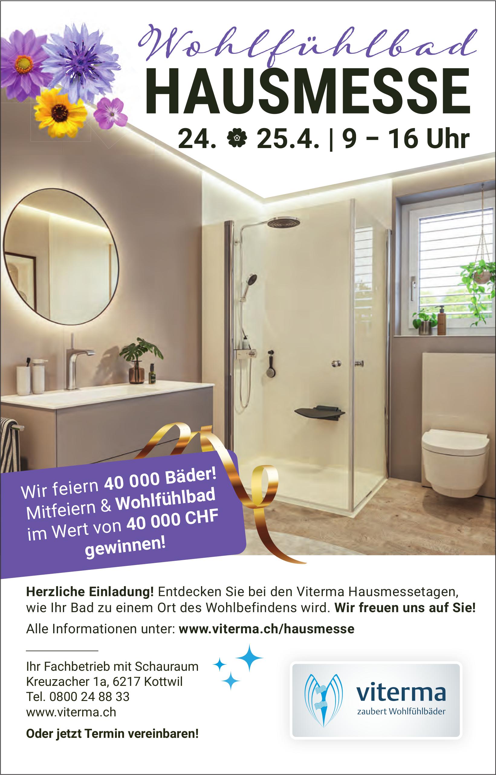 Wohlfühlbad HAUSMESSE, 24. - 25. April, Kottwil