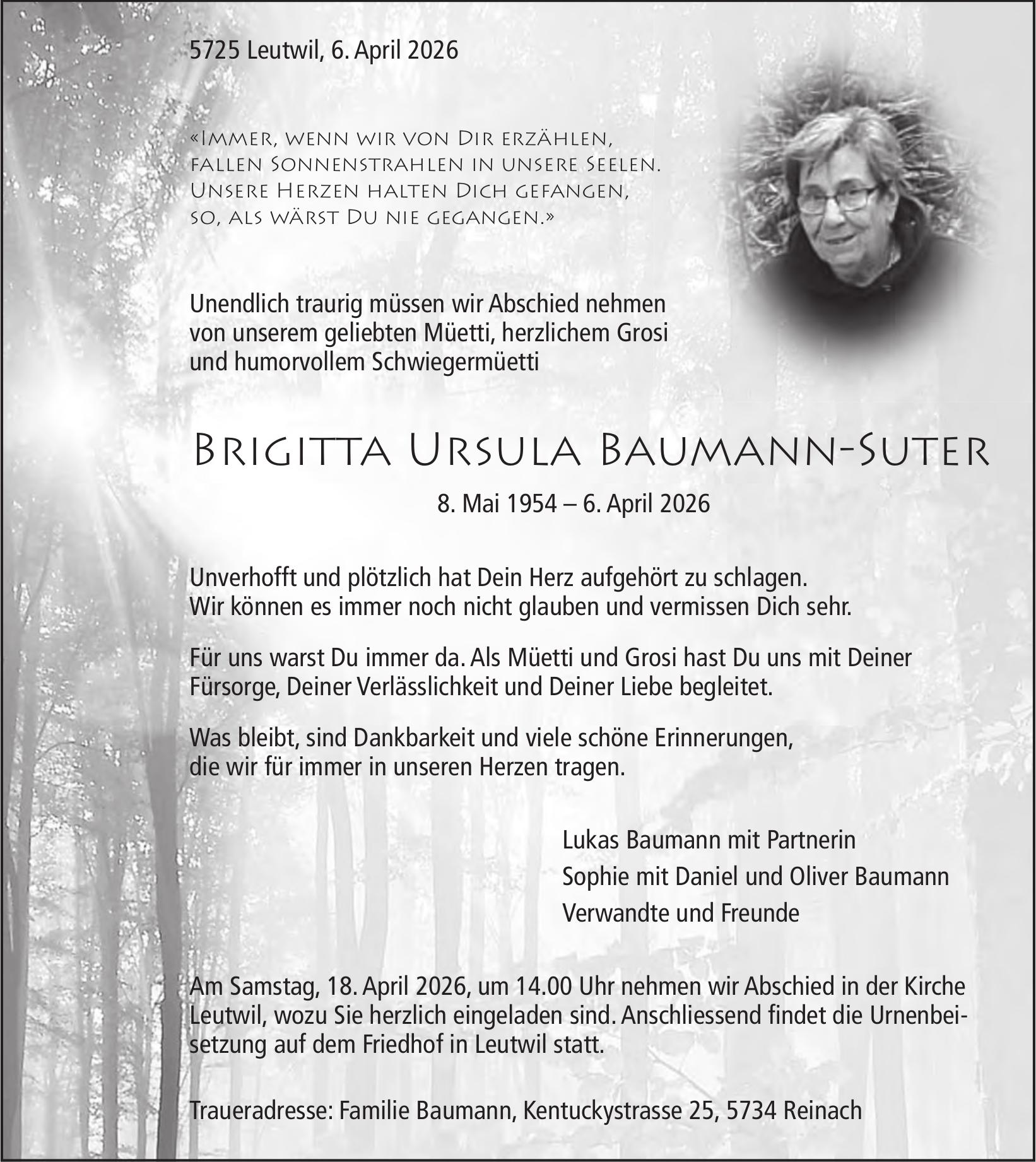 Baumann-Suter Brigitta Ursula, April 2026 / TA
