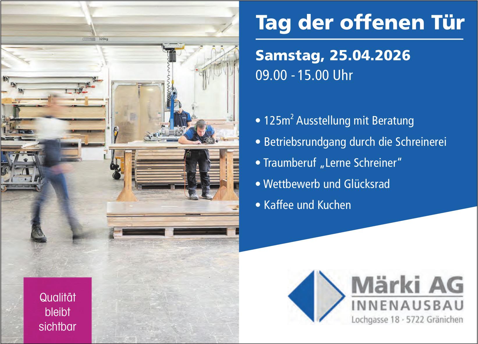 Tag der offenen Tür, 25. April, Gränichen