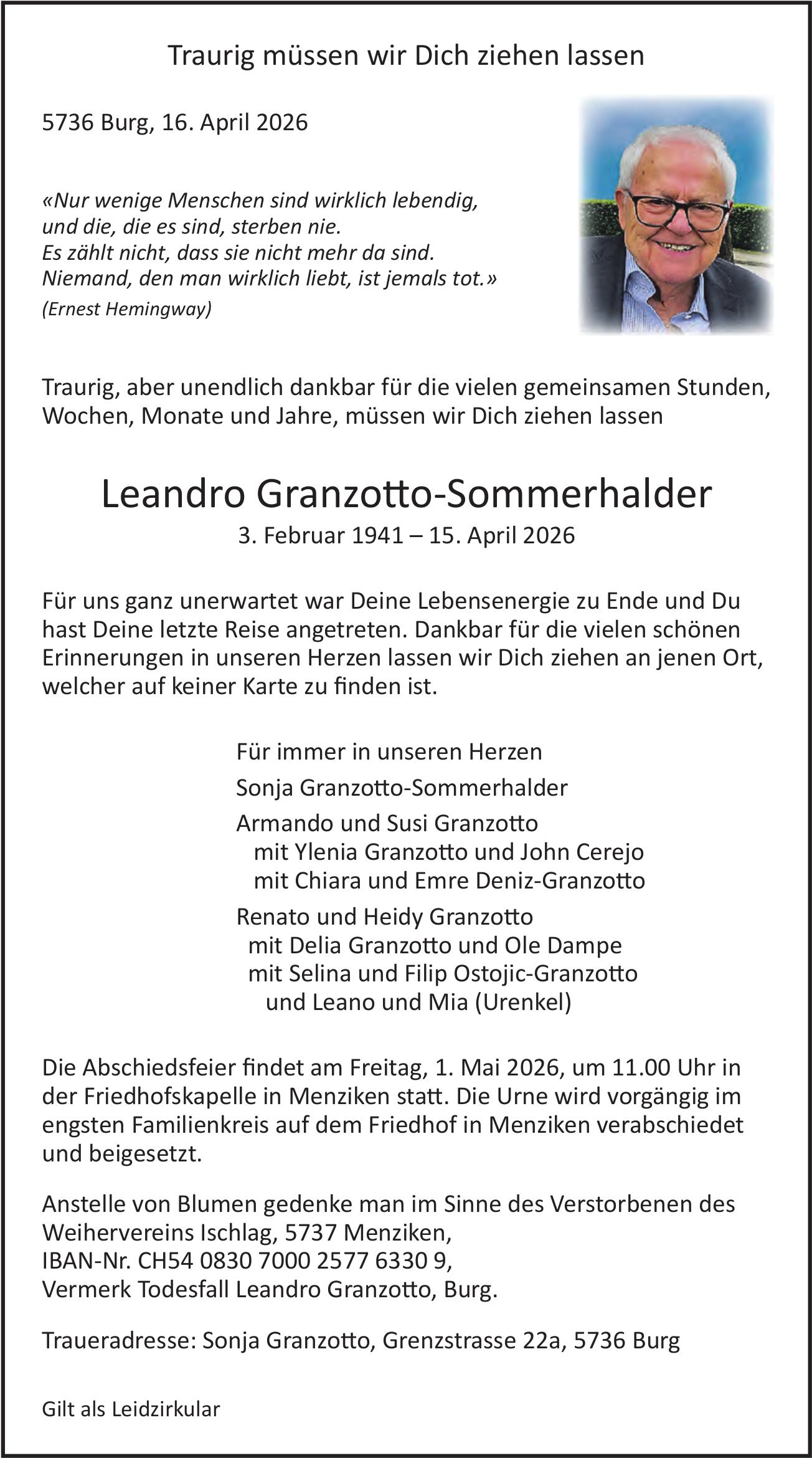 Granzotto-Sommerhalder Leandro, April 2026 / TA