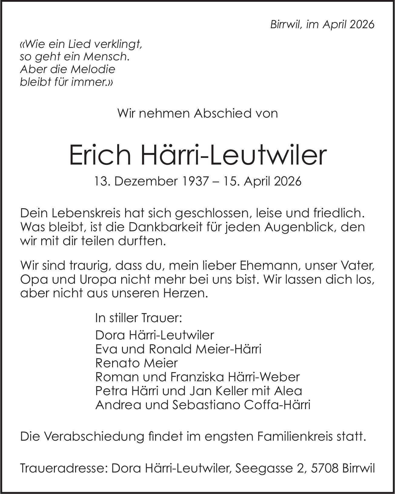 Härri-Leutwiler Erich, April 2026 / TA
