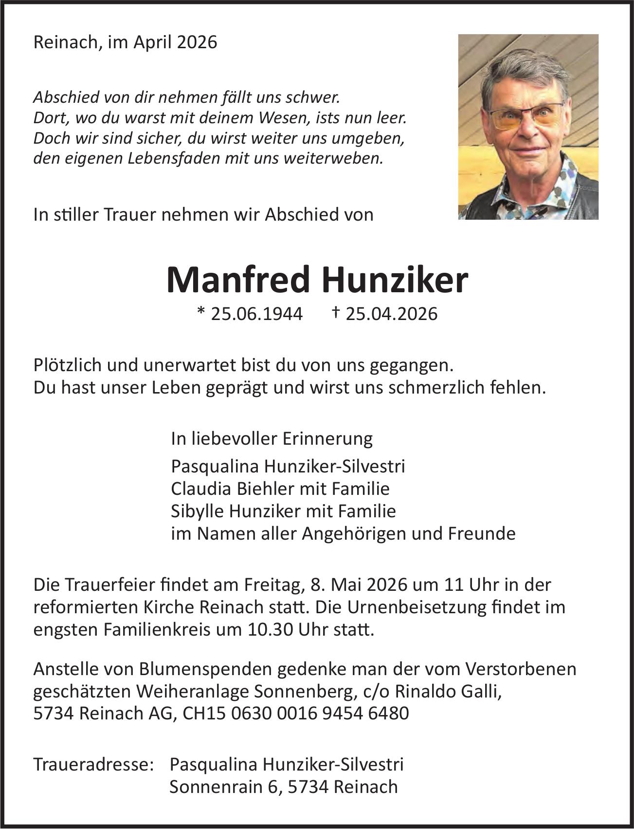 Hunziker Manfred, April 2026 / TA