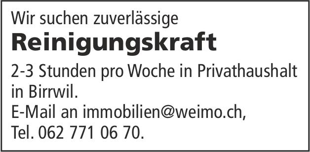 Reinigungskraft, Birrwil, Gesucht