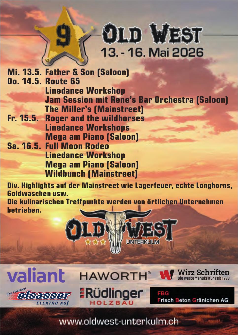 9. OLD WEST, 13. - 16. Mai