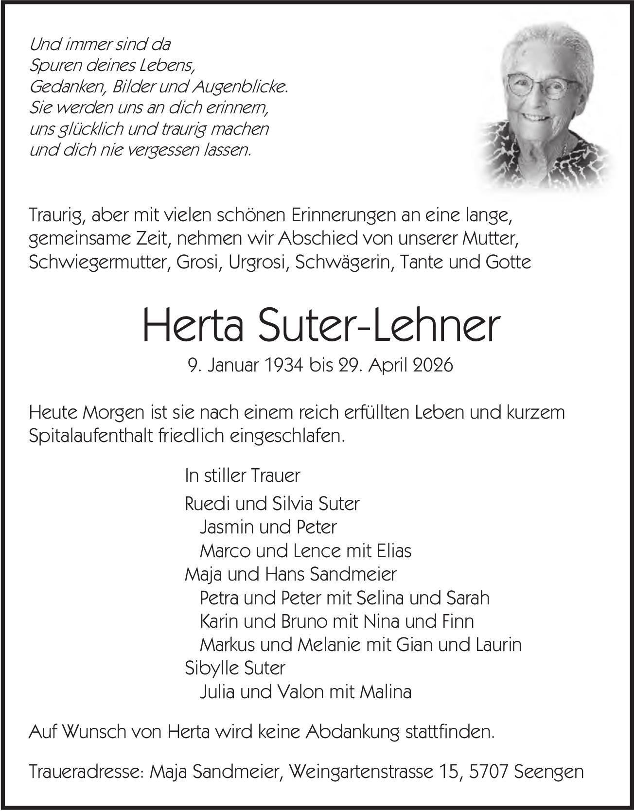 Suter-Lehner Herta, April 2026 / TA