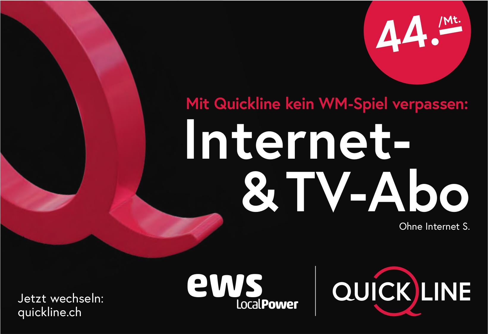 Quickline, Internet- & TV-Abo