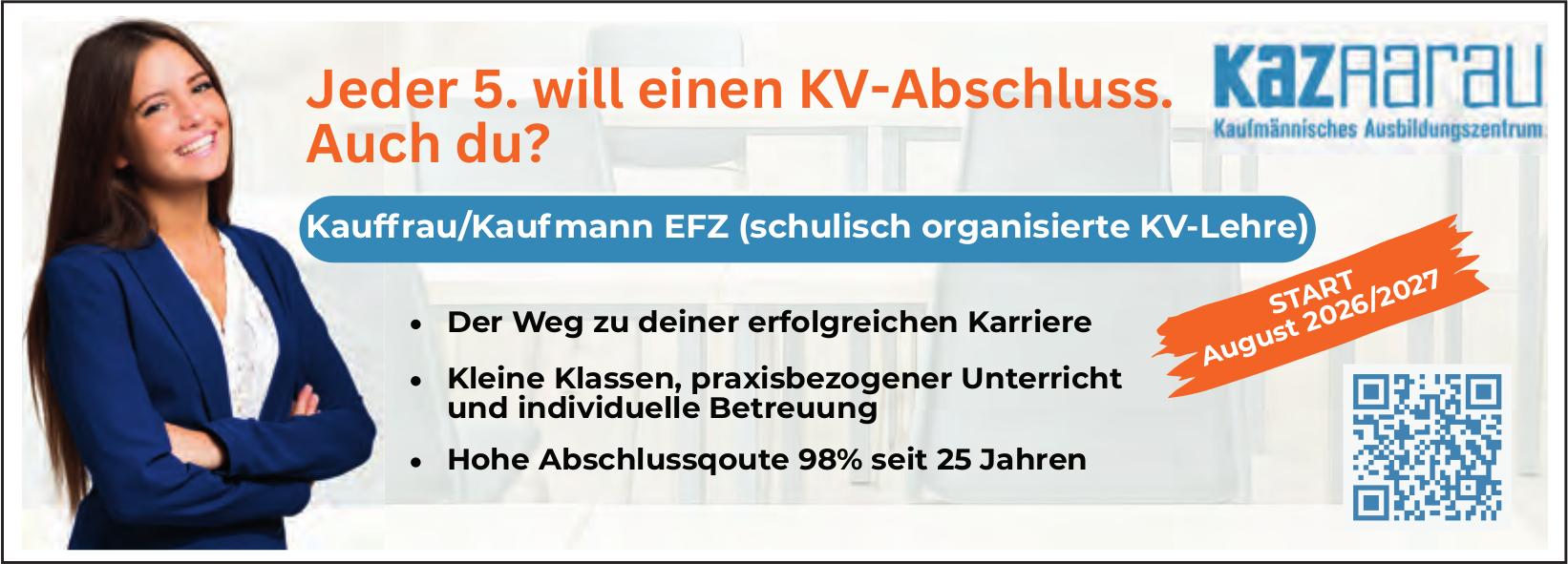 kazaarau Kaufmännisches Ausbildungszentrum, Jeder 5. will einen KV-Abschluss. Auch du?