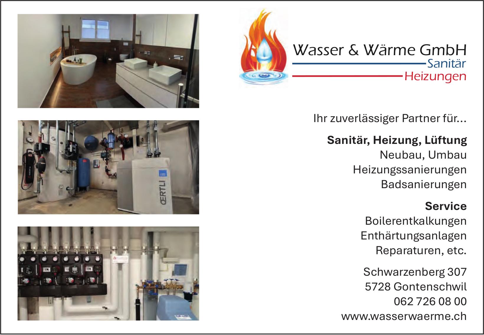 Wasser & Wärme GmbH, Gontenschwil - Sanitär, Heizung, Lüftung