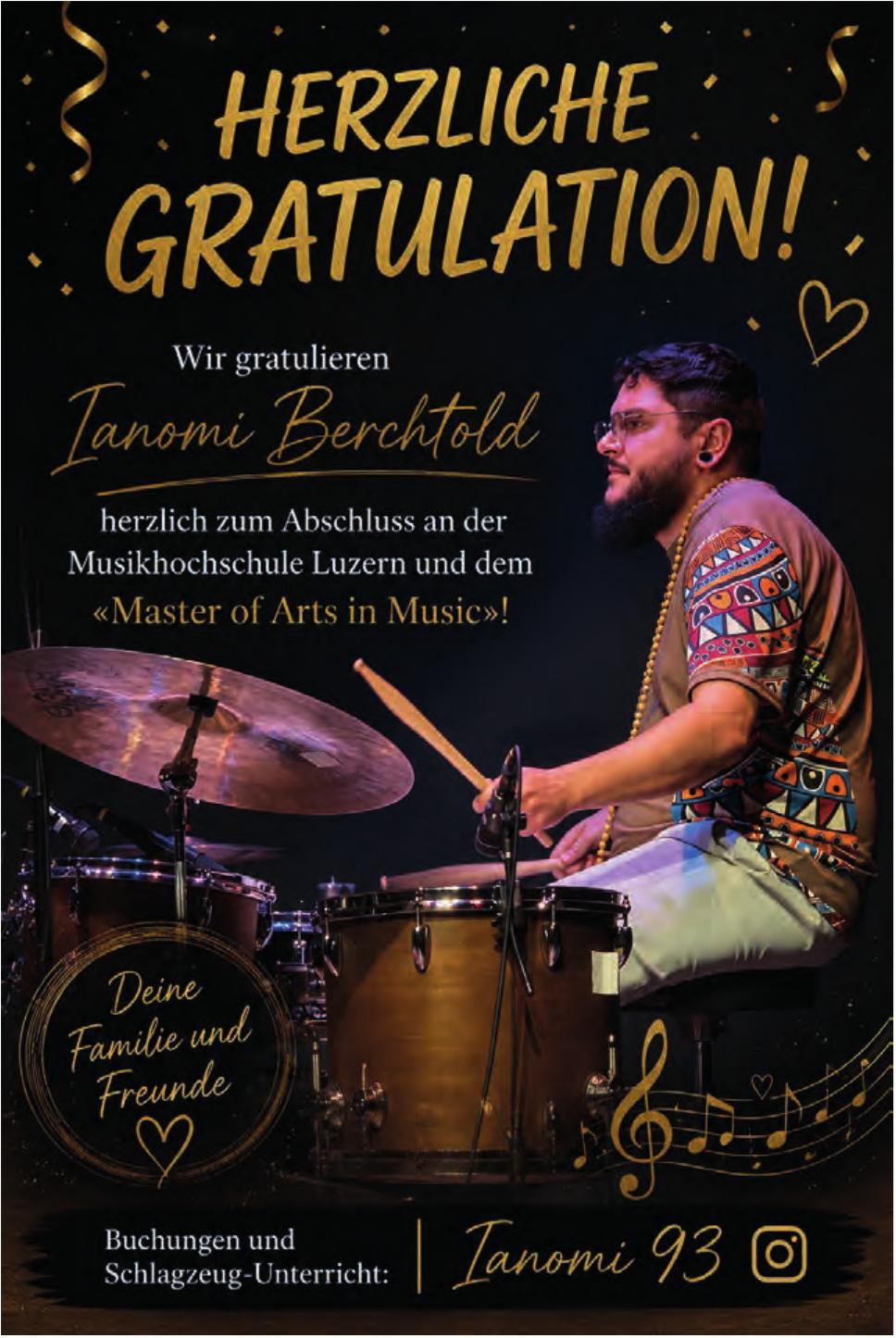Wir gratulieren Tansmi Berchtold !