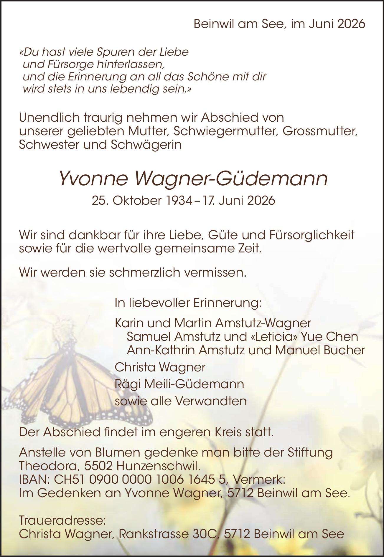 Wagner-Güdemann Yvonne, Juni 2026 / TA
