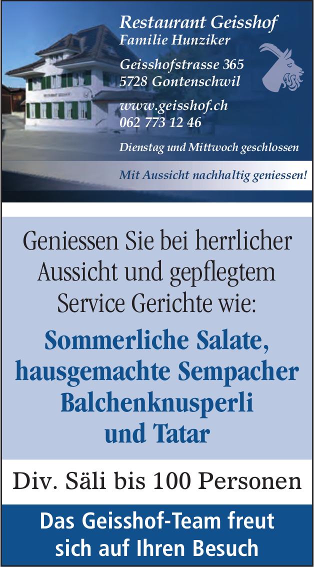 Restaurant Geisshof, Gontenschwil - Sommerliche Salate, hausgemachte Sempacher Balchenknusperli und Tatar