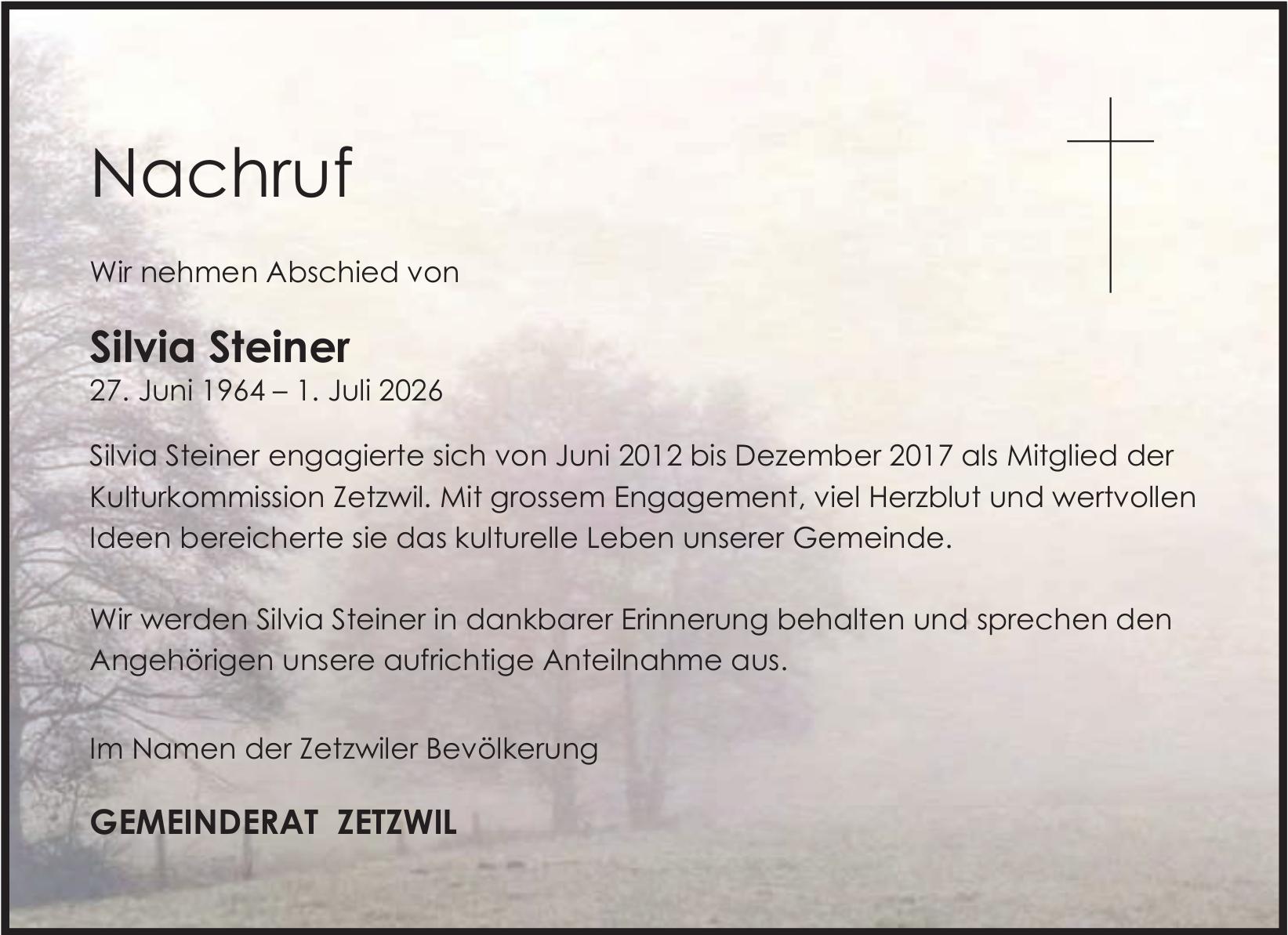 Steiner Silvia, Juli 2026 / TA