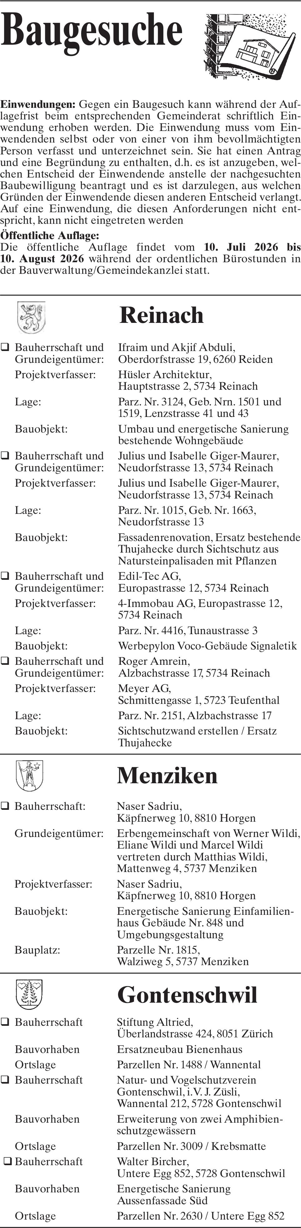Baugesuche