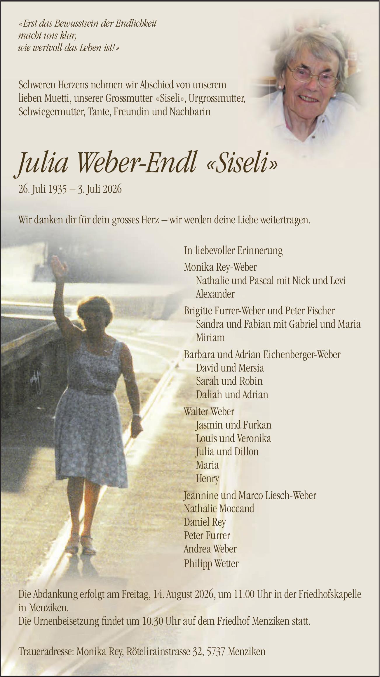 Weber-Endl Julia, Juli 2026 / TA