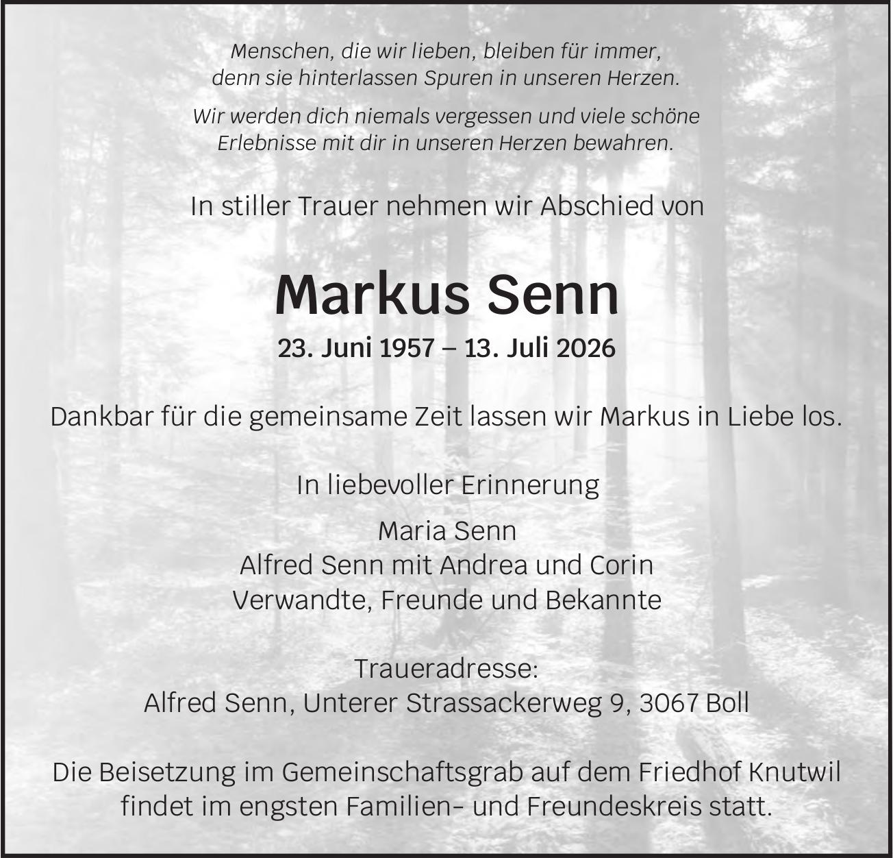 Senn Markus, Juli 2026 / TA
