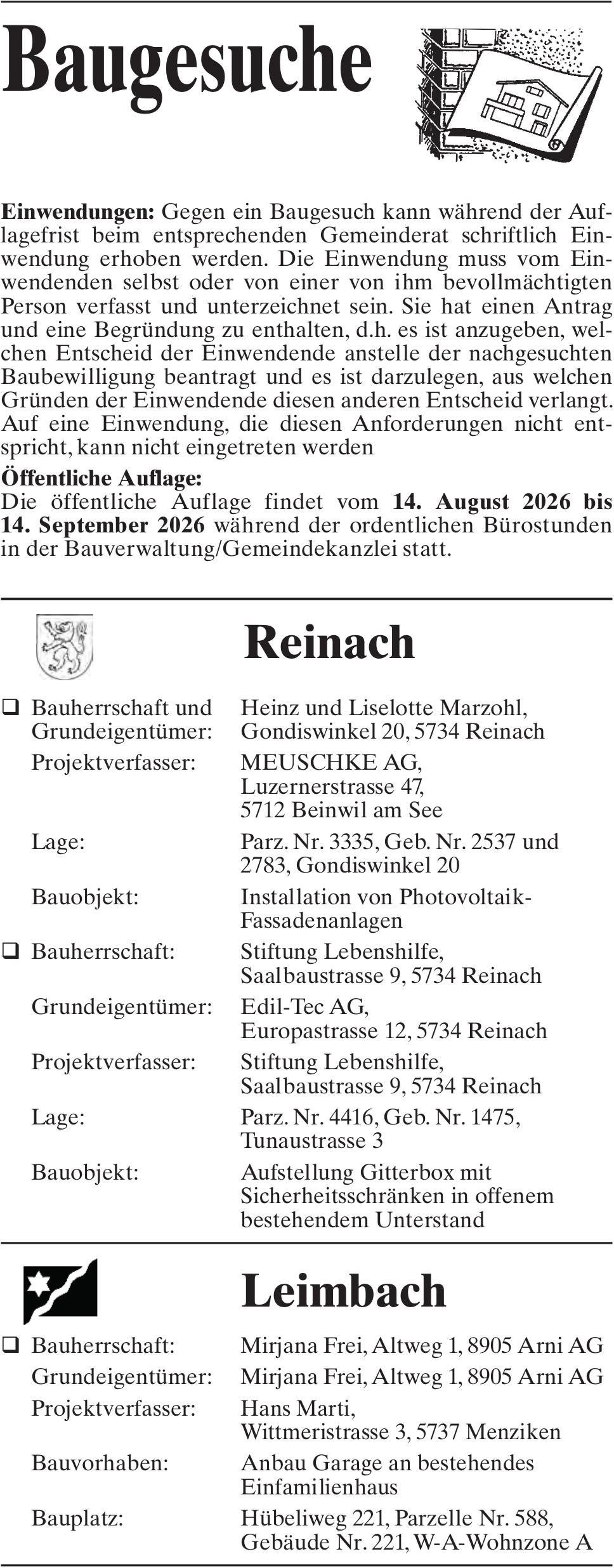 Baugesuche