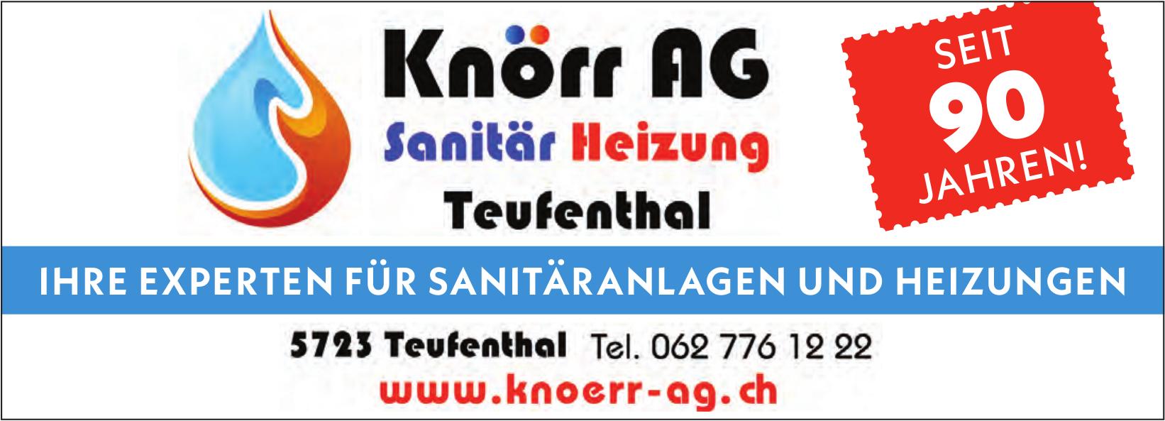 Knörr AG, Teufenthal - IHRE EXPERTEN FÜR SANITÄRANLAGEN UND HEIZUNGEN