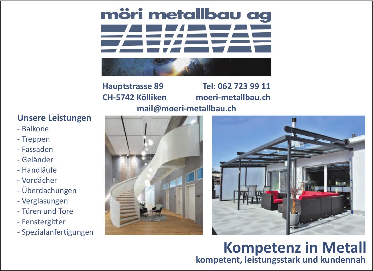 möri metallbau ag, Kölliken - Kompetenz in Metall