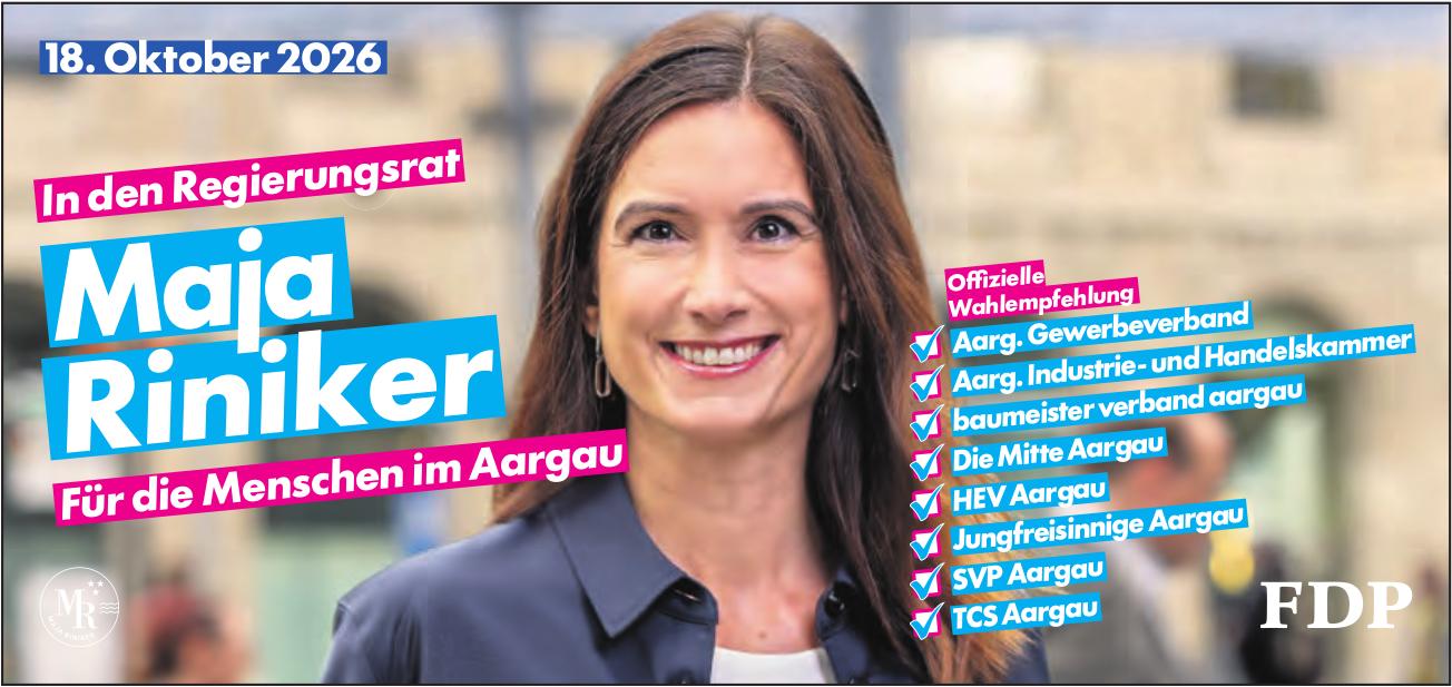 FDP, Maja Riniker - Für die Menschen im Aargau