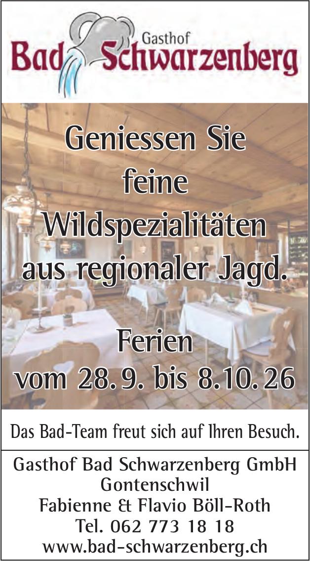 Gasthof Bad Schwarzenberg GmbH, Gontenschwil - Geniessen Sie feine Wildspezialitäten aus regionaler Jagd.
