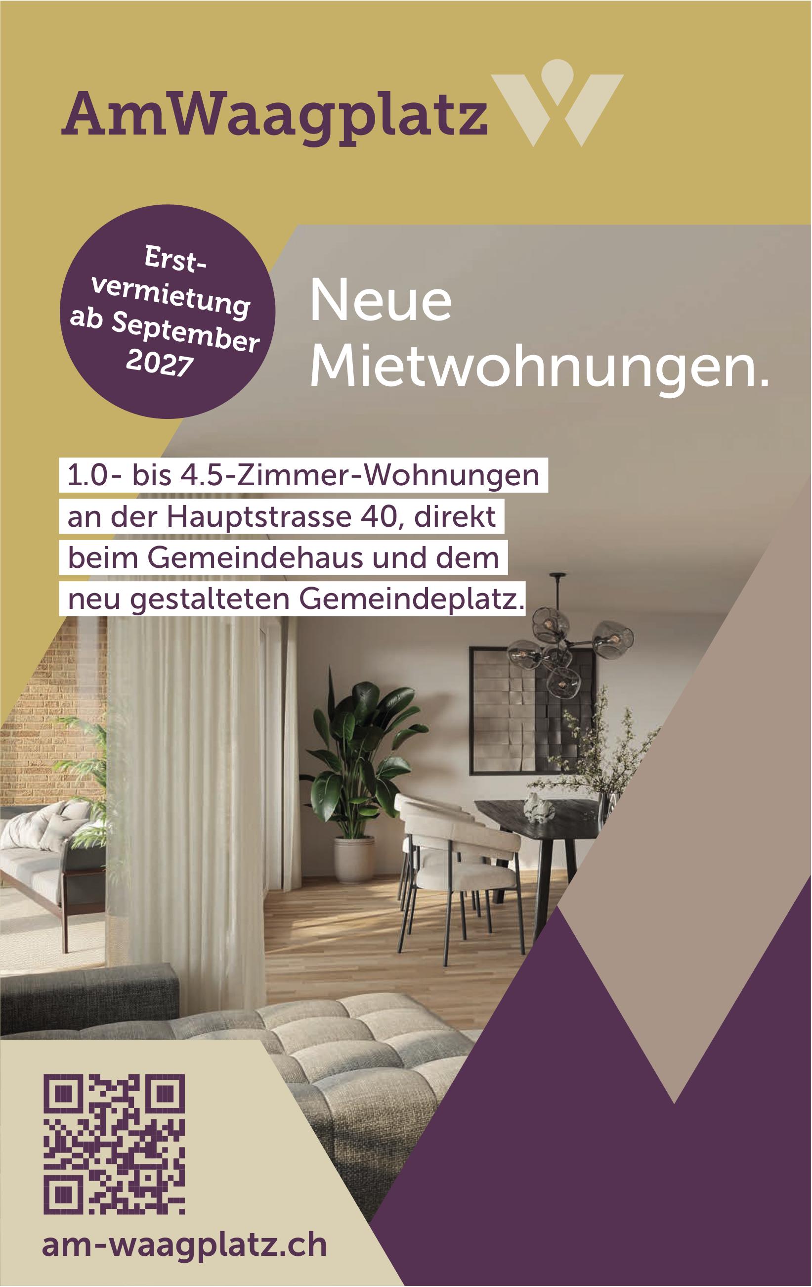 1.0- bis 4.5-Zimmer-Wohnungen, zu vermieten